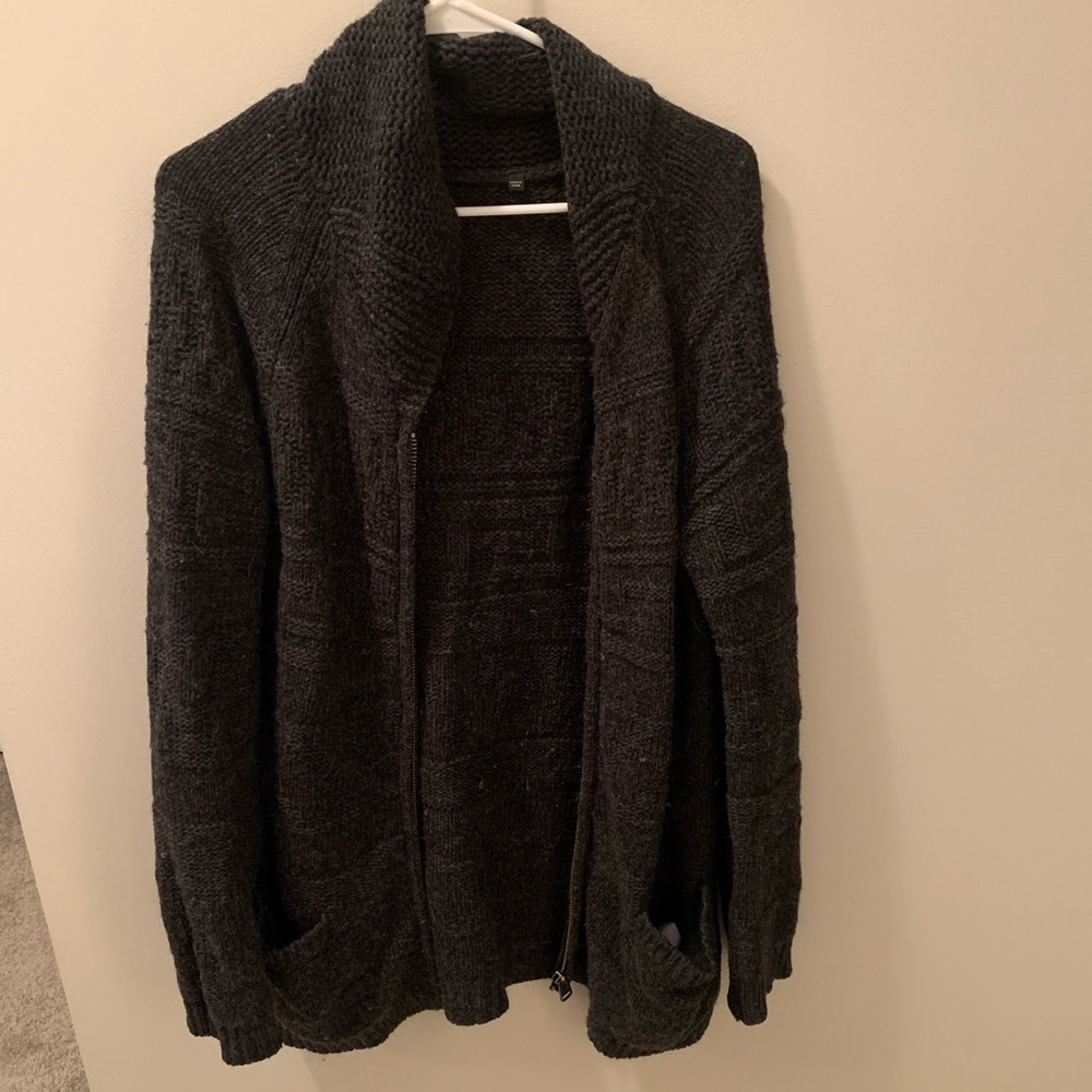 Dark grey wool aritzia cardigan